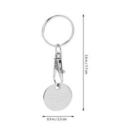 NUOBESTY Cart Token Key Ring Metal Alloy Quarter Holder Keychain Stainless Steel Coin Keyring Portable Trolley Tokens Shop Trolley Token Remover Pendant for Grocery Supermarket