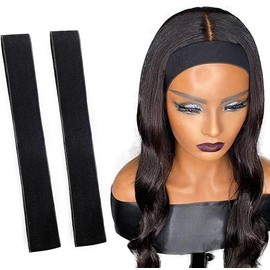 Taicols 2 Pieces of Elastic Lace Melt Straps, Used to Secure Wigs in Place, Headbands, and Wig Fixing Accessories. (Black, Pack of 2 Pieces)