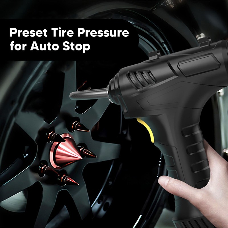 Cordless Tire Inflator Digital Display Automatic Stop 120W Pump for