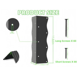 8 Pack Raised Garden Bed Corner Brackets Kit for 20"-24" Raised Bed, 11"x3”x3“ Heavy Duty L Shaped Garden Bed Connectors with Screws, Decorative Corner Braces for Planter Box, Furniture & Wood Fences