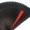 Silk Fan, Black Dyed, Large Short, Silk Modern Two Tone