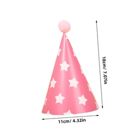 KOMBIUDA 10pcs Birthday Party Hats with Pom Poms Lightweight Breathable Paper Cone Caps for Adults and Reusable Festive Headwear for Celebrations and DIY Theme Parties