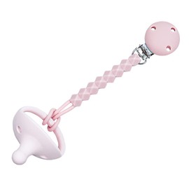 Kids Heroes Chupon con Portachupon Silicon Grado Alimenticio, 3 a 36 Meses (Rosa)