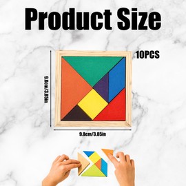 YceLon Pack of 10 Tangram Wooden - Tangram Children's Party Bags, Small Gifts for Children, Ideal for School & Nursery, Educational Toy from 4 Years