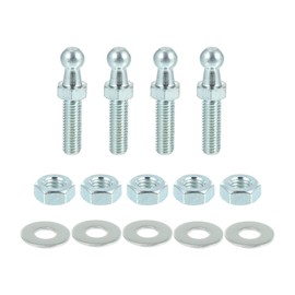 X AUTOHAUX 10mm Car Strut Ball 5/16-18 Thread 1" Long Shank with Hardware Lock Nuts Washers for Gas Lift Support Strut End Fittings Metal Set of 4