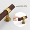Haliwu 10 Pack Wood Grain and Gold Cabinet Pulls Gold