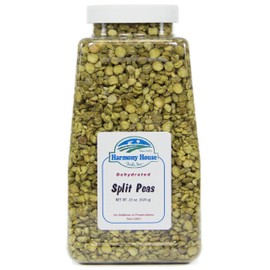 Harmony House Foods TRUE Dehydrated Split-Peas -- Easy Cook (22 oz, Quart Size Jar)