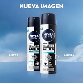 NIVEA MEN Desodorante Antimanchas, Black & White Invisible Fresh (150 ml) Fórmula anti manchas, anti olor, anti sudor, anti irritación y anti residuos