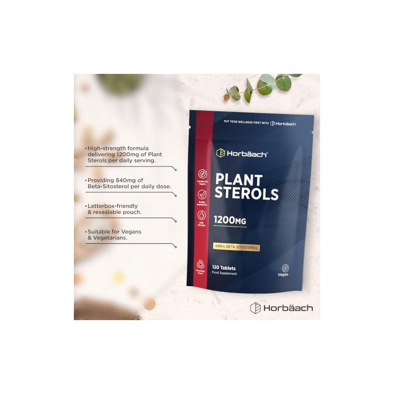 Plant Sterols 1200mg - 120 Tablets - with Beta-Sitosterol