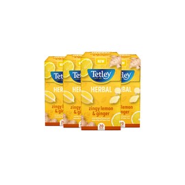 Tetley Zingy Lemon & Ginger Pack of 4 Boxes 80 Teabags