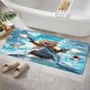 Grtuspr Funny Cat Bathroom Rug Bath Mat, Cool Kitty Riding