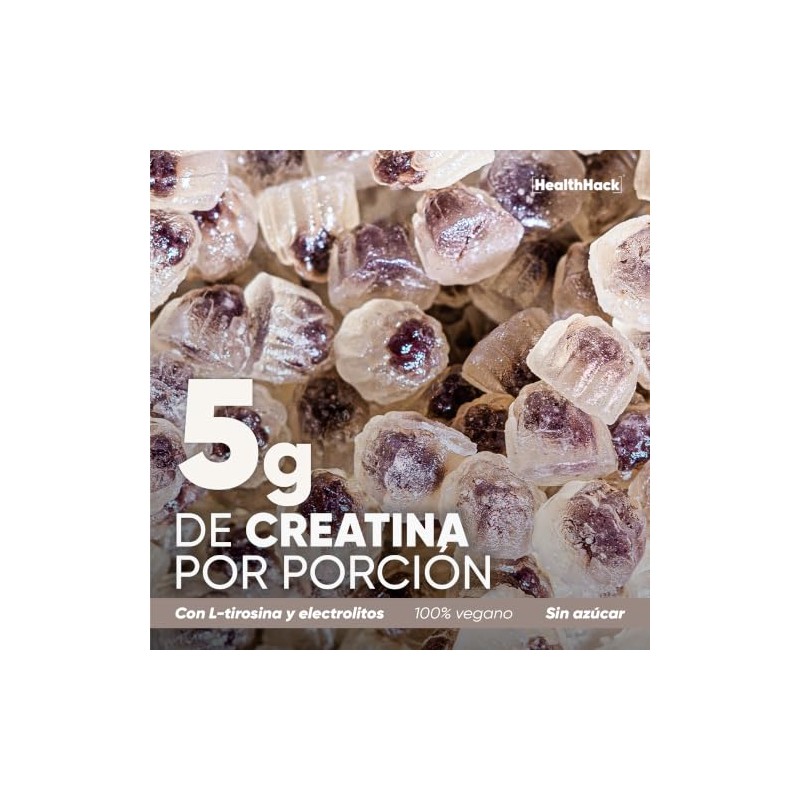 Creatina 5g Gomitas Electrolitos Sin Azúcar 80 Pzas Health Hack