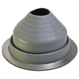 Flashers #4 Grey EPDM Flexible Roof Jack Pipe Boot Metal Roofing Pipe Flashing (Pipe OD 3" to 6-1/4") - 100% Made in The USA