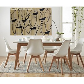 Cuadro Decorativo Moderno Pintura en lienzo canva Pajaros en ramas de árbol Pintado a Mano obras de arte de animales de la naturaleza cuadro para deco