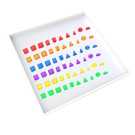 Colcolo 60 Pieces Geometric Solids Translucent 3D Geometry Helper Sensory Tray Early Educational Toys Math Learning Geometric Shapes