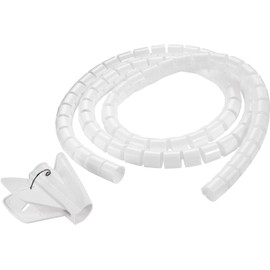 TPFNet Spiral Cable Tube 20mm, Spiral Cable Wrap, White, 5,0m, Threading Tool