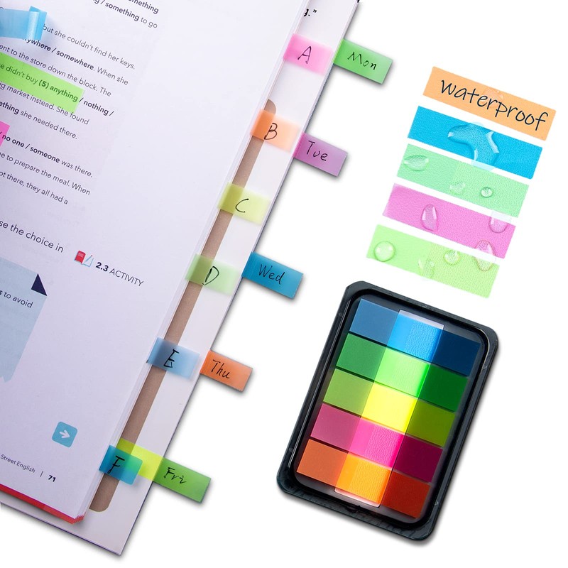 Golcellia 300 Pcs, Transparent Sticky Notes, Page Markers, Sticky Tabs,