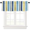 Yellow Blue Stripe Curtains for Living Room/Bedroom/Bathroom/Kitchen Windows - Rod