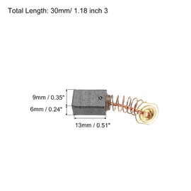 PATIKIL Pack of 2 Carbon Brushes 13 x 9 x 6 mm for Electric Motor Power Tool Angle Grinder Table Saw Replacement Repair
