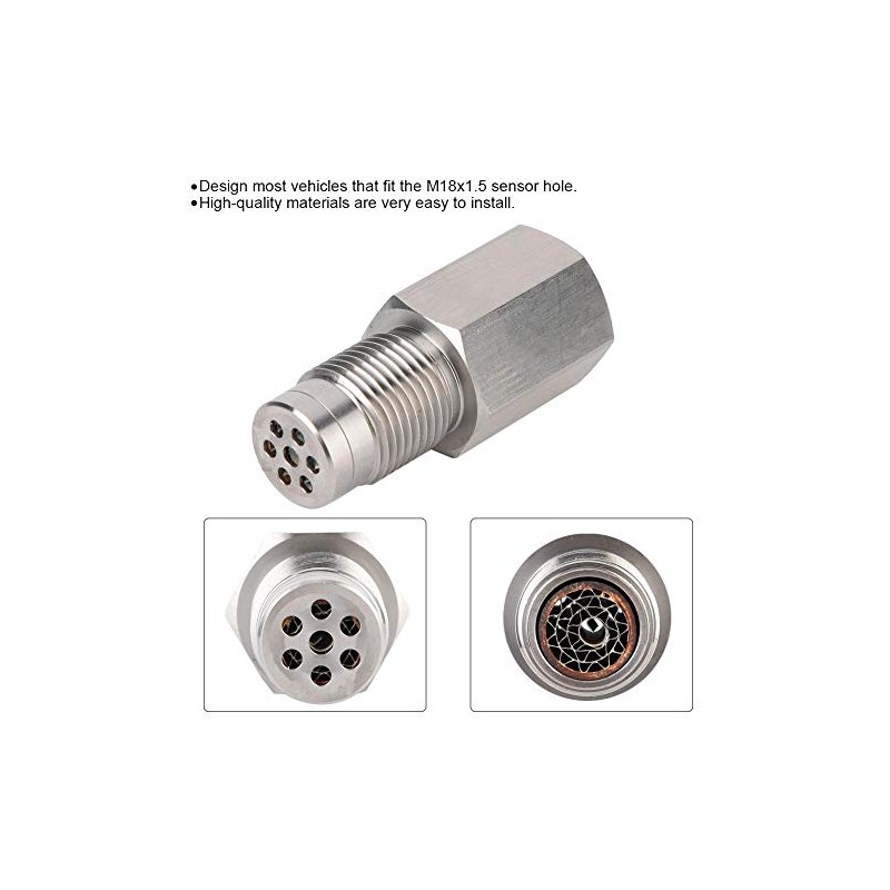 Fydun Adaptador de Sensor de Oxígeno, M18x1.5 Acero Inoxidable Adaptador