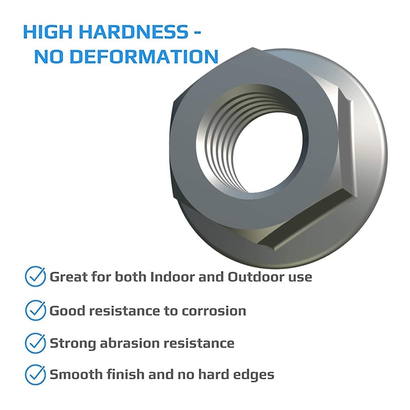 M8 Serrated Flange Nuts, 17.9mm x 13mm A2 Stainless Steel