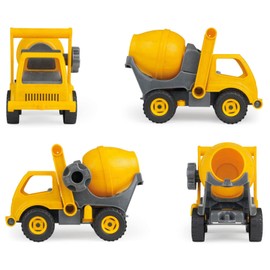 Lena 04215 - EcoActives Betonmischer, Baustellen Fahrzeug ca. 28 cm, robust mit beweglicher Mischtrommel, Spielfahrzeug für Kinder ab 2 Jahre, Gelb