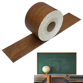 NICETICKE 66 Feet Wood Grain Classroom Bulletin Board Borders,Imitation Wood Straight Rolled Border Trim for Classroom Offices Wall,School Decoration Whiteboard (Wood Grain Ⅰ, 2inch x 66feet)