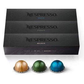 Nespresso Vertuo Capsules, Variety Pack, Medium & Dark Roast, 30 Coffee Pods