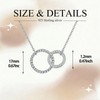 INURAN S925 Sterling Silver Two Interlocking Circles Necklace Moissanite Double