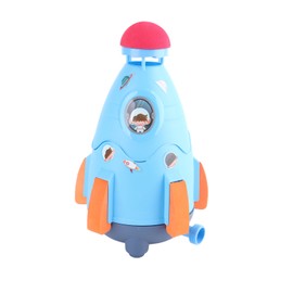 Space Rocket Sprinkler 360 Degree Rotation Summer Outdoor Yard Sprinkler Rocket Toy for Boys Girls Blue