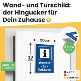 DankeDir! Information Switch for Sarcasm - 30 x 20 cm Plastic Sign - Gift Idea Decoration Party Decoration Gift Party Colleagues Friends - Door Sign Saying Sign Funny Saying Birthday Gift