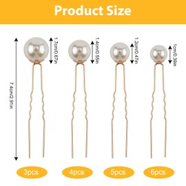 Pearl Hair Pins Set,18Pcs Bridal Pearls Bobby Clips U Shaped Gold Hair Clips Set for Wedding Bridesmaid Prom Party,Elegant Faux Pearl Hair Accessories Secure & Stylish Hair Styling