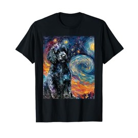 Black Poodle Starry Night - Dog Lover Puppy Pet Owner Men Women Kids T-Shirt
