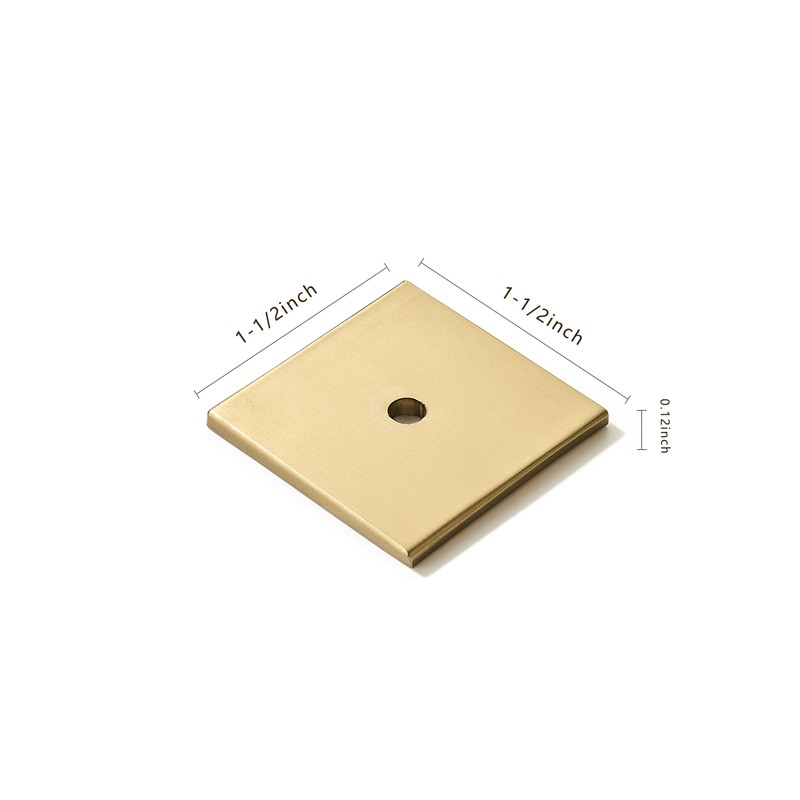 Khtumeware 10-Pack 1-1/2 Inch Square Backplate for Knobs in Champagne