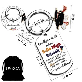 Iweca 8th Grade Graduation Gifts For Girls Boys Class Of 2026 Keychain Senior Middle High School Graduation Gift Grad Gifts For Him Her Daughter Son