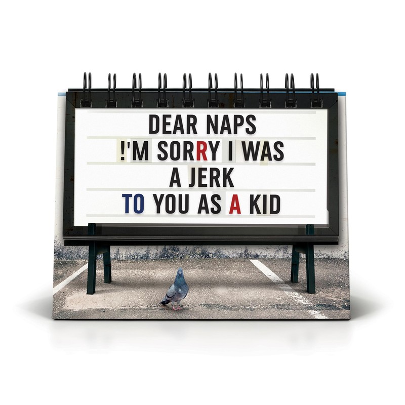 Genuine Fred Daily Marquee Desktop Flipchart, 52 Witty Signs, Fun