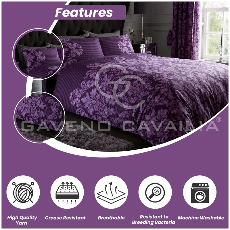 Gaveno Cavailia Luxurious Empire Damask Bed Set with Duvet Cover