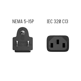 Cable Leader 6 pies 18 AWG 10 Amp 3 clavijas cable de alimentación de CA para computadora, monitor TV IEC320 C13 a NEMA 5-15P