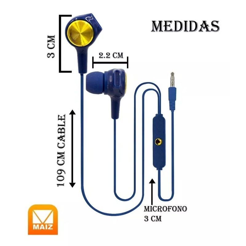 Maíz 4pz Audifonos Alambrico Manos Libre Microfono In Ear Celular