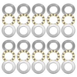 HARFINGTON 10pcs F12-21M Miniature Thrust Ball Bearings 12mm Bore 21mm OD 5mm Thick Chrome Steel with Washers for Conveyor Systems Machine Tools