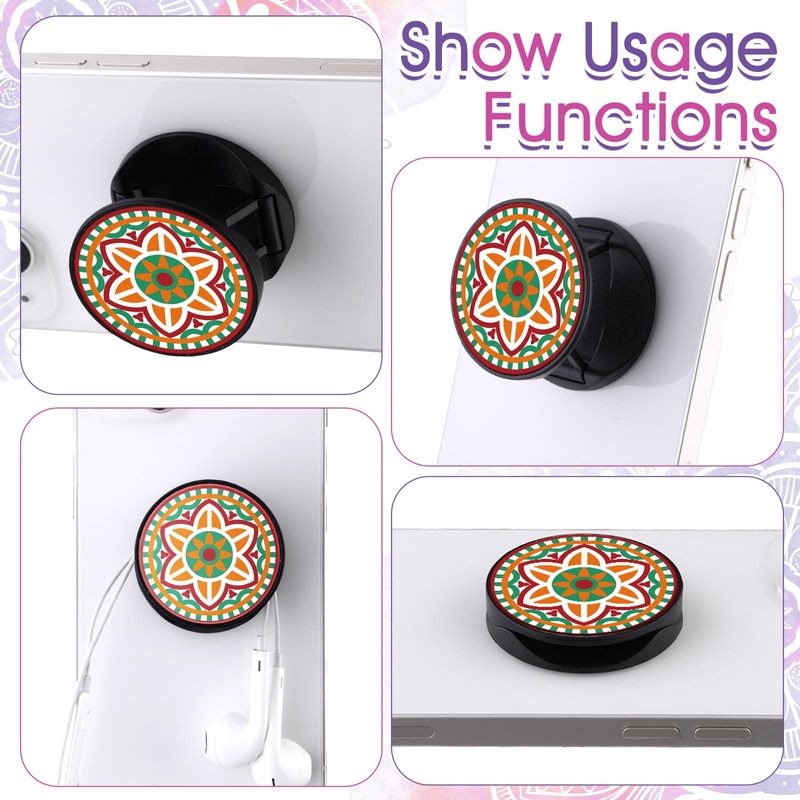 Honoson 9 Pieces Cell Phone Grip Holder Collapsible Holder Colorful