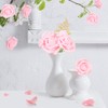 IPOPU Artificial Roses,25pcs Pink Roses Artificial Flowers Glitter Flowers Foam