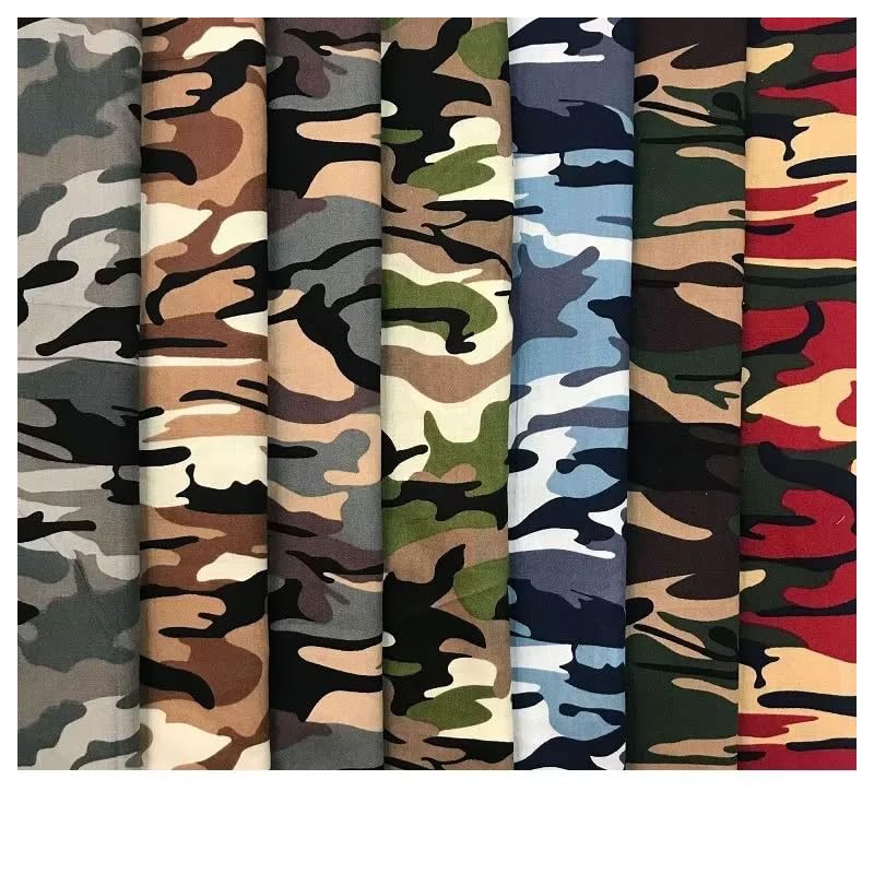 StoffBook Grey / White Cotton Fine Twill Winter Camouflage Fabric,
