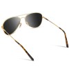 WMP Eyewear Maxwell | Polarized Sunglasses - Gold Frame/Black Lens