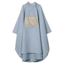 Wpc. World Party R005-947-201 Raincoat, Packable Poncho, Bi-Color, Blue, Gray, Women's, Men's, Rainwear, Outdoors, Festivals, Camping, Commuting to School or School, Bicycle, Length 44.5 inches (113