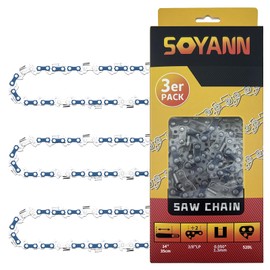 3 Pack Chainsaw Chains 14 Inch (35 cm), 52 Drive Links, 0,050" (1,3mm) Gauge, 3/8" Pitch, Replacement Saw Chain, Low-Kickback Chains fits for Bosch, Ryobi, Einhell, Oregon, Dolmar etc.