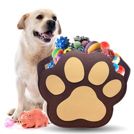 Dog Toy Basket Paw Storage Box for Dog Toys & Pet Supplies Felt Dogs Storage Box for Living Room Area Medium Organizer for Pet Toys, Blankets and Accessories