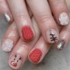 Christmas Press on Nails Short Square MABKJLF Winter Fake Nails