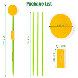 LOMNYIY Driveway Markers Reflectors,Reflective Driveway Markers for Snow Plowing, 51Inch Fiberglass Pole Double Sided Reflectors for Driveway,Different Heights of Reflective (4Pcs)