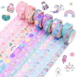 12 Rolls Washi Tapes Luminous in the Dark Decorative Tape Masking Tape Multi Pattern Washi Tape Set Sticker Japanese Paper Tape Craft Accessories for Gift Packaging Scrapbooking Planner